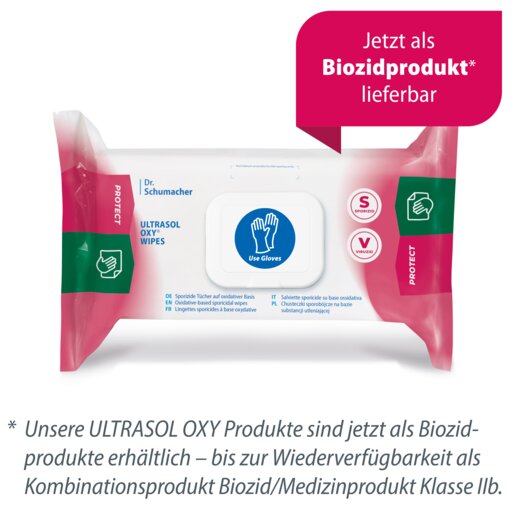 Dr. Schumacher Ultrasol Oxy Wipes Desinfektionstücher  | Packung (108 Tücher)-zoom-