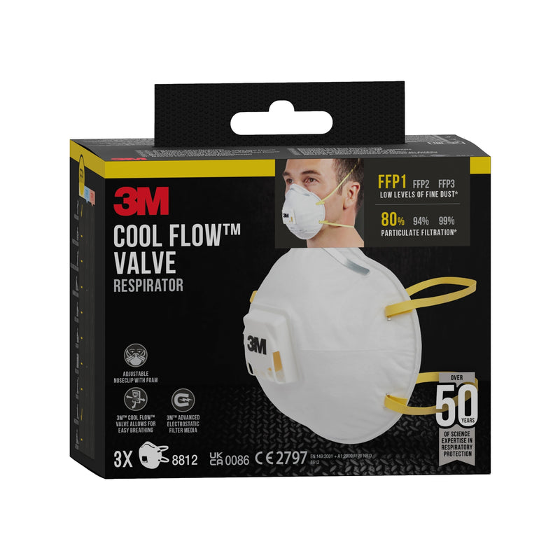 3M™ Cool Flow™ Partikelmaske 8812, FFP1, mit Ventil, 3er-Pack | Packung (1 Stück)-zoom-
