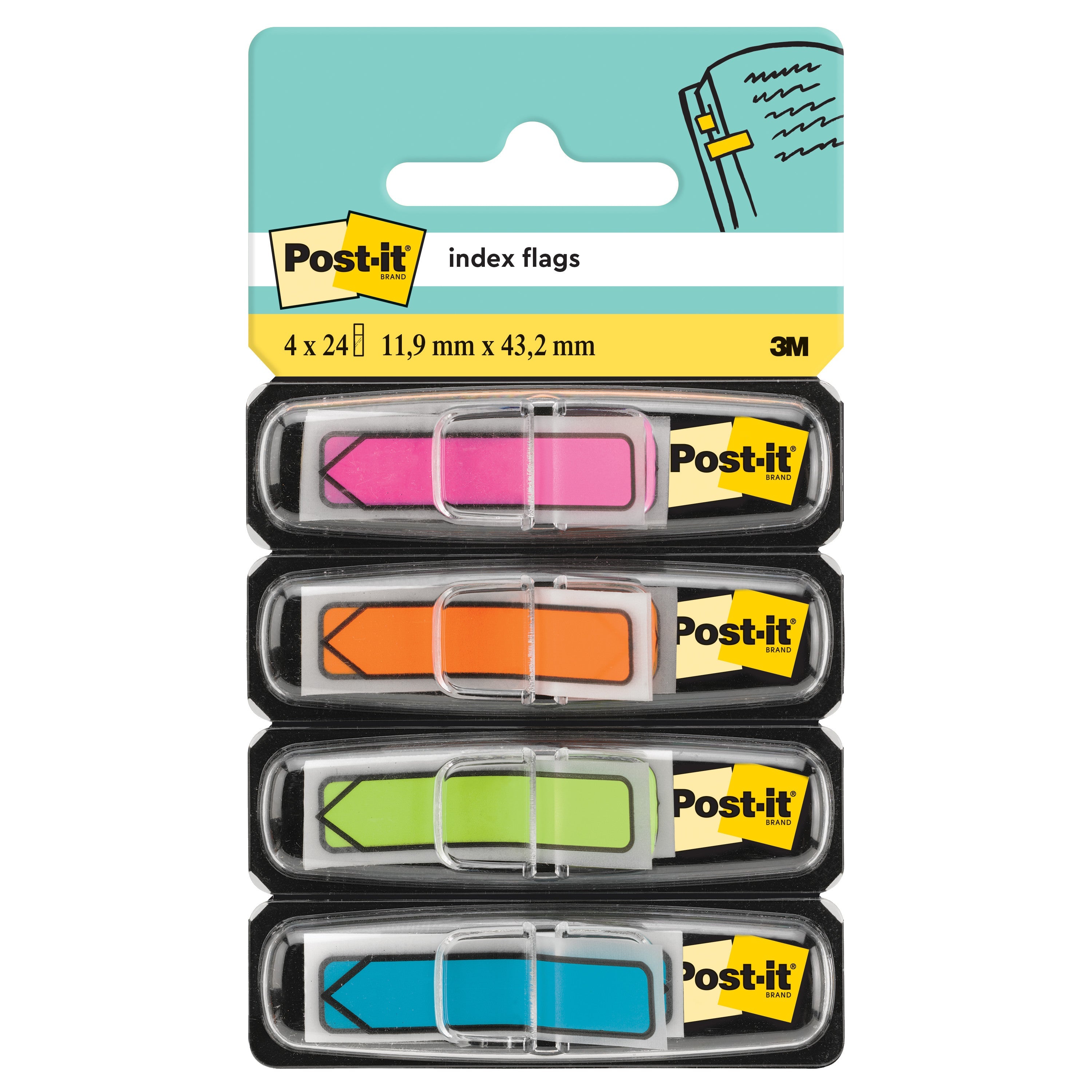 Post-it® Index Pfeile, 11,9 mm x 43,2 mm, 24 Haftstreifen/Spender-zoom-2