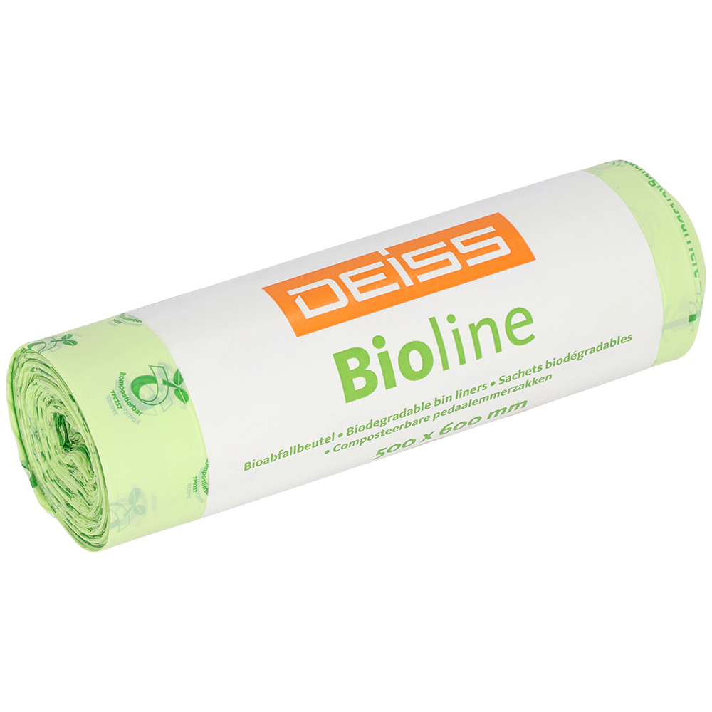 DEISS BIOLINE Müllbeutel, Biofolie, 30 L, Natur 500x600x0,018 mm | Rolle (20 Stück)-1