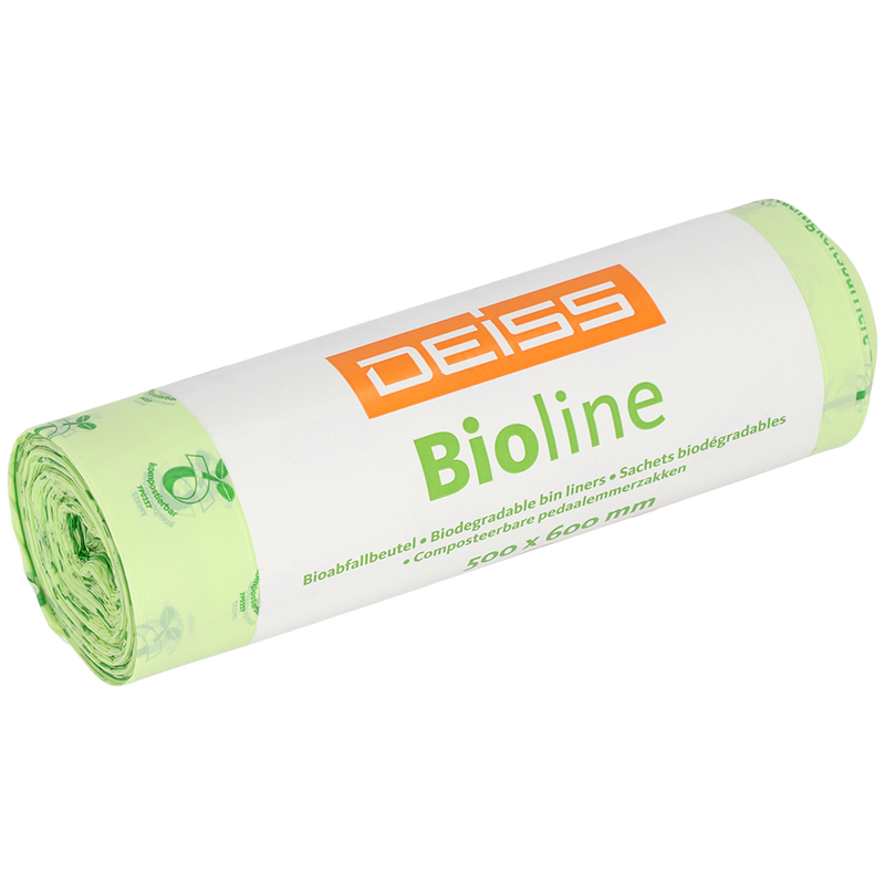 DEISS BIOLINE Müllbeutel, Biofolie, 30 L, Natur 500x600x0,018 mm | Rolle (20 Stück)-zoom-