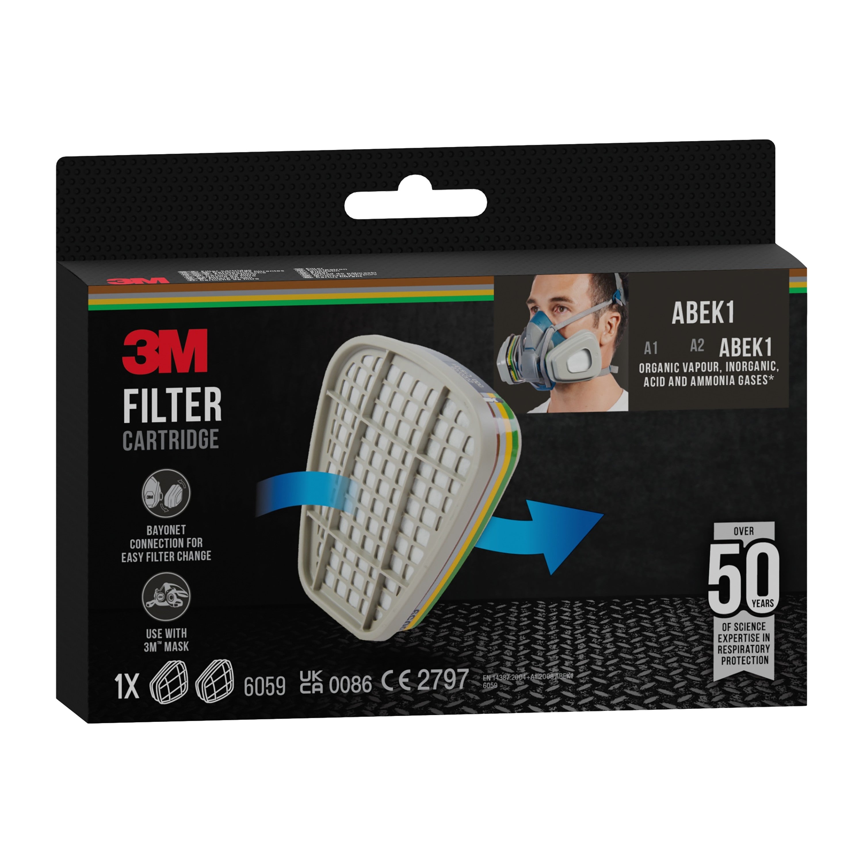 3M™ Filterpatrone 6059, ABEK1-Kombinationsfilter, 1 Paar/Packung | Packung (1 Stück)-zoom-8