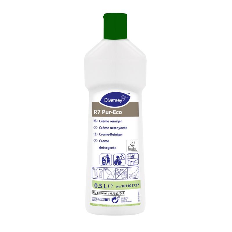 Diversey R7 Pur-Eco, Creme-Reiniger für harte, wasserfeste Oberflächen | Flasche (500 ml)