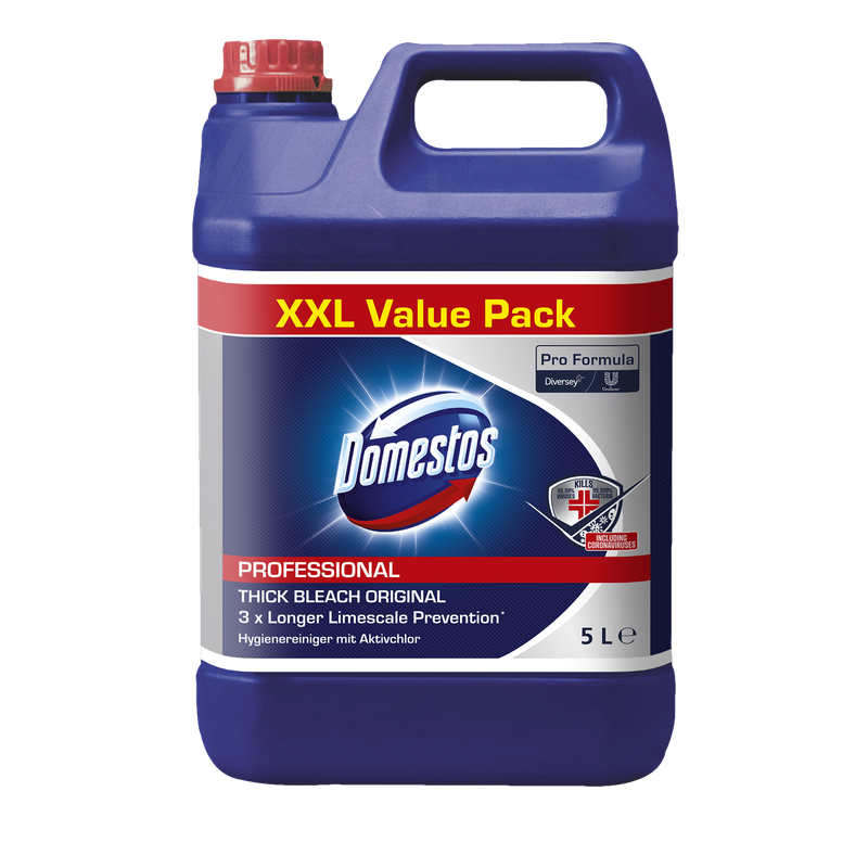 DOMESTOS Professional 5 L Kanister, Hygienereiniger mit Aktivchlor