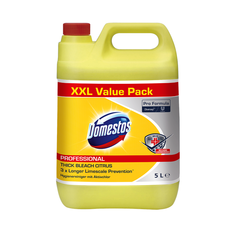 DOMESTOS Professional 5 L Kanister, Hygienereiniger mit Aktivchlor