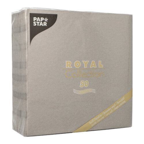 PAPSTAR 50 Servietten "ROYAL Collection" 1/4-Falz 40 x 40 cm grau-zoom-