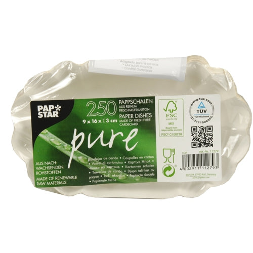 PAPSTAR 250 Schalen, Pappe "pure" oval weiss-zoom-