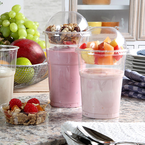 Starpak 50 Dom-Deckel "Hurricane", PET rund glasklar ohne Lochung Ø 9,5 cm - 4,5 cm