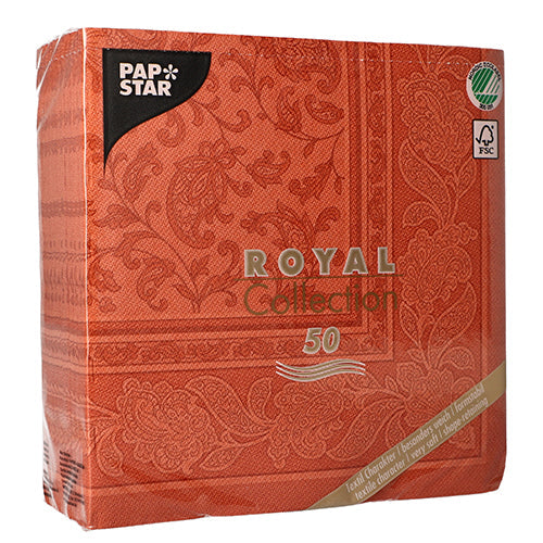 PAPSTAR 50 Servietten "ROYAL Collection" 1/4-Falz 40 x 40 cm terracotta