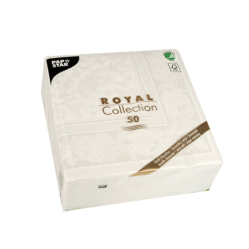 PAPSTAR 50 Servietten "ROYAL Collection" 1/4-Falz 40 x 40 cm weiss-zoom-3