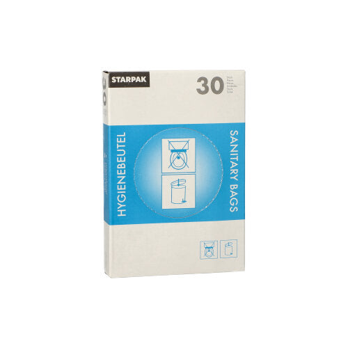 Starpak 30 Hygienebeutel 28,5 cm x 8 cm x 7 cm weiss im Spenderkarton | Spenderkarton (30 Stück)