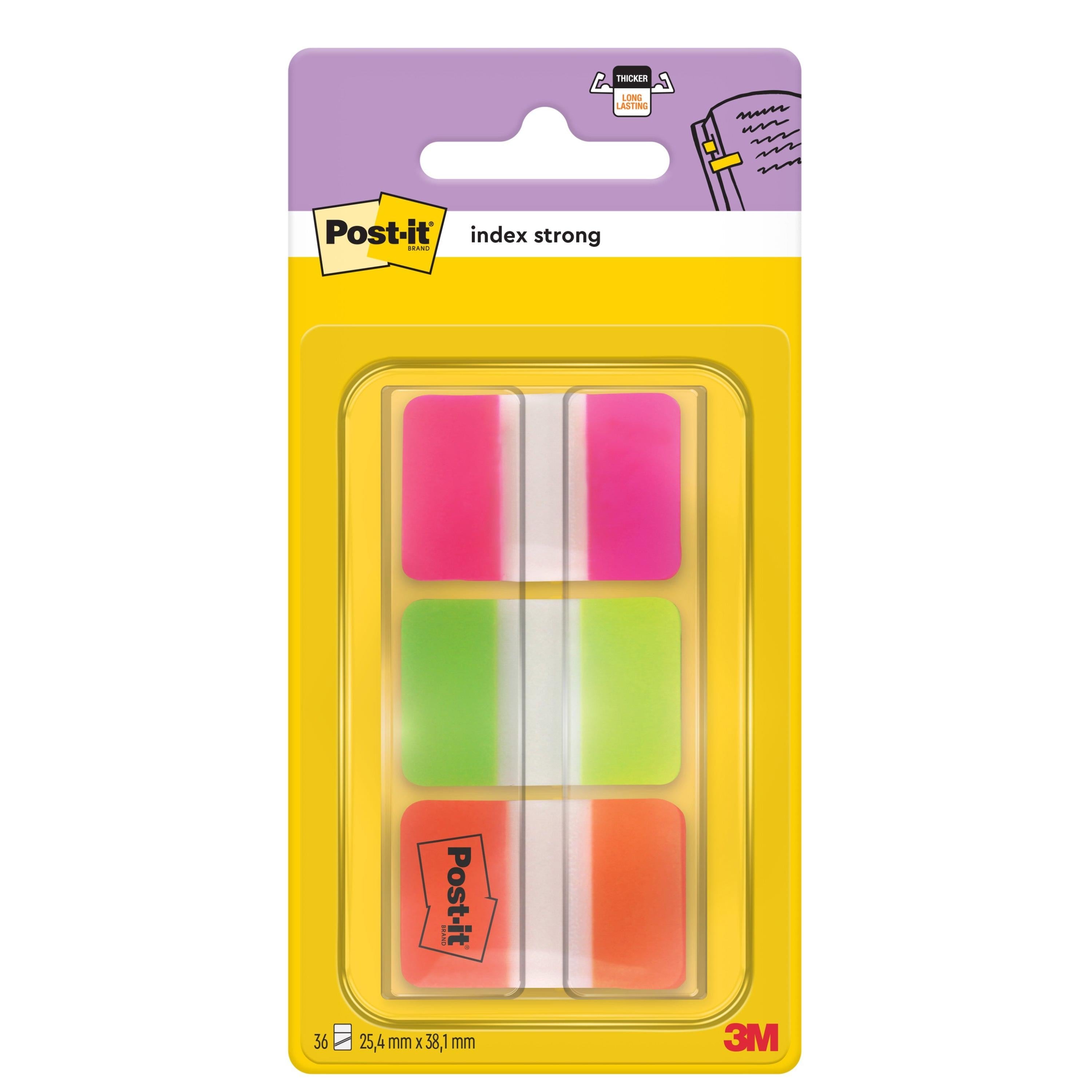 Post-it® Index Strong Ablagetabs, Standard, Rosa und Grün, 25.4 mm x 38.1 mm, 36 Haftstreifen/Spender, 1 Spender/Packung | 1 Stück-zoom-1