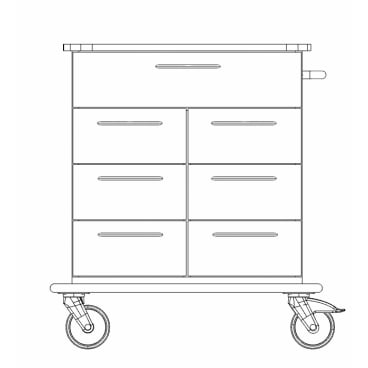 Novocal Verbandwagen (PAW6700-T) Fahrgestell bestehend aus einer durchgehenden Vollkunststoffplatt | Packung (1 Stück)-zoom-1