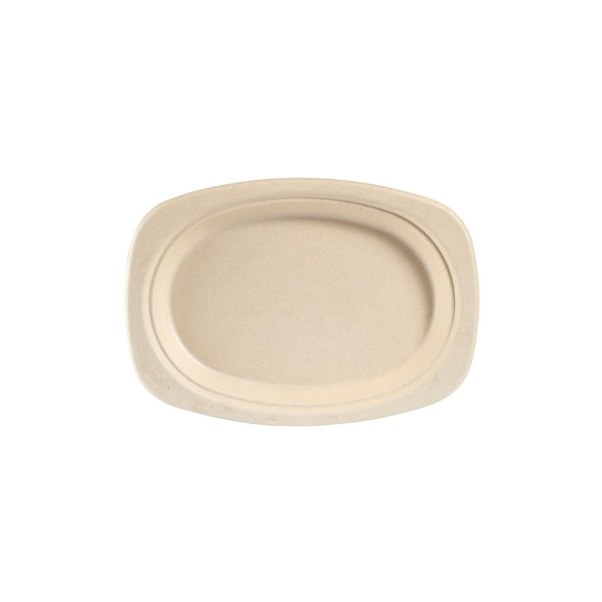 Teller oval 22 cm, Braun aus Bagasse - Umweltfreundlich und robust | Packung (50 Stück)