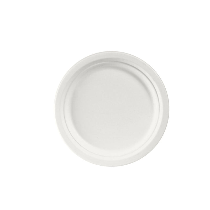 Teller ø 22 cm Weiss, Bagasse  Weiß Bagasse Ø220 | Packung (50 Stück)-zoom-