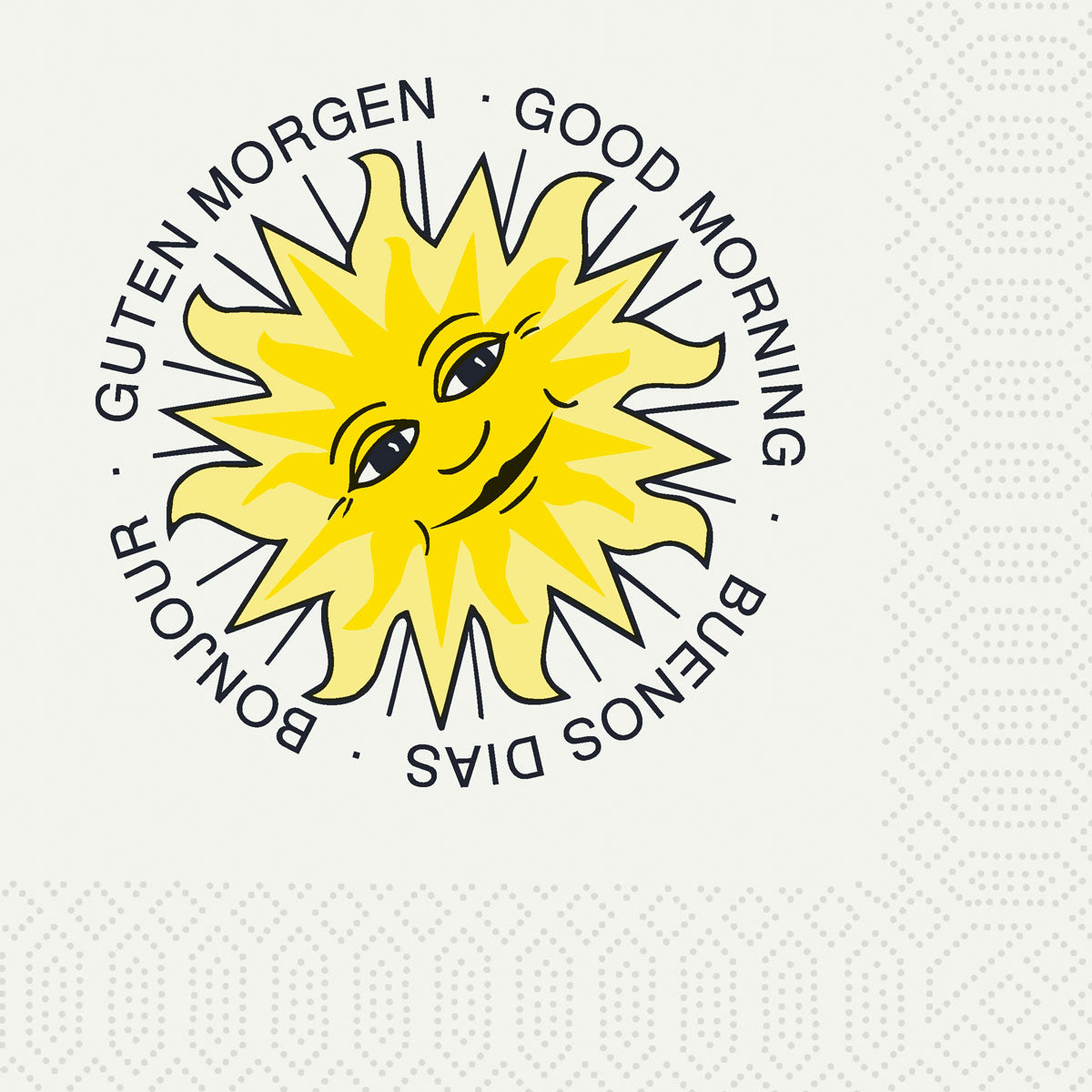 Auslaufartikel: Zelltuchservietten 24 x 24 cm 3-lagig 1/4 Falz Good morning | Packung (250 Stück)-zoom-1