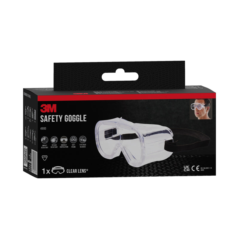 3M™ Classic Schutzbrille 4800, indirekt belüftet, Klarsichtscheibe | Packung (1 Stück)-zoom-