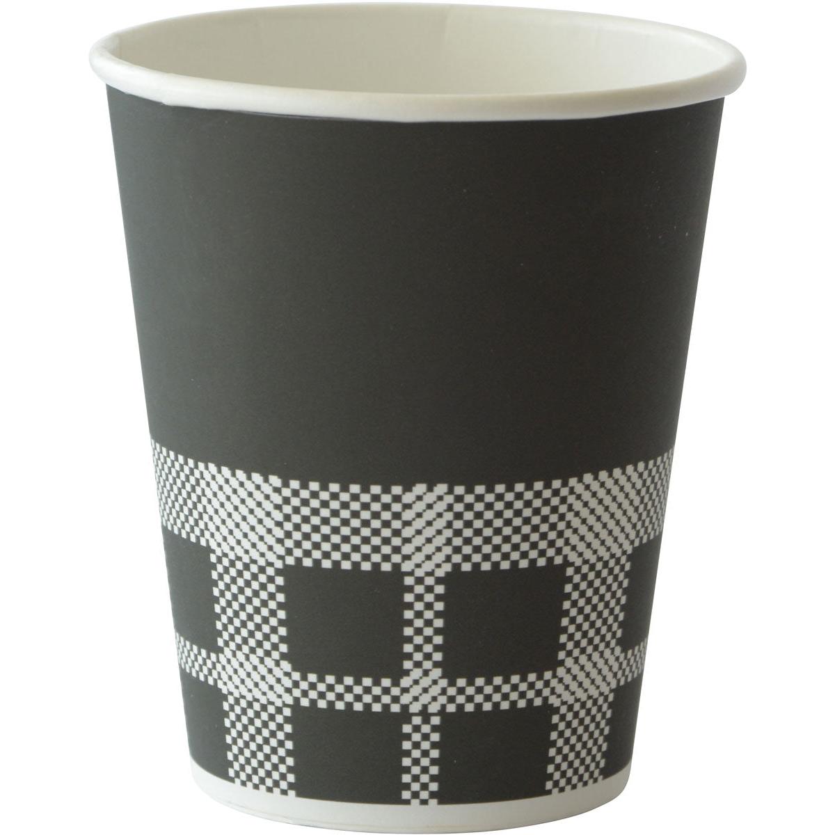 Becher Izza schwarz Bedruckt PAP/PE Pappbecher IZZA, black & white-2