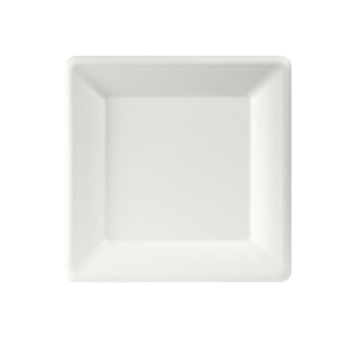 Teller, quadratisch 26x26 cm Weiss, Bagasse  Weiß Bagasse 260x260 | Packung (50 Stück)