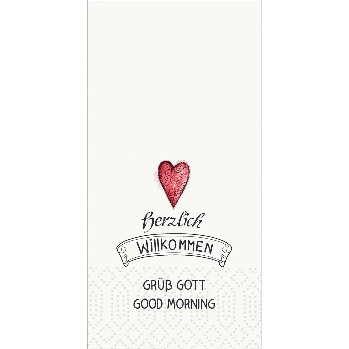 Zelltücher 33x33 cm, 2-lagig, Herzl. Willkommen | Packung (300 Servietten)-1