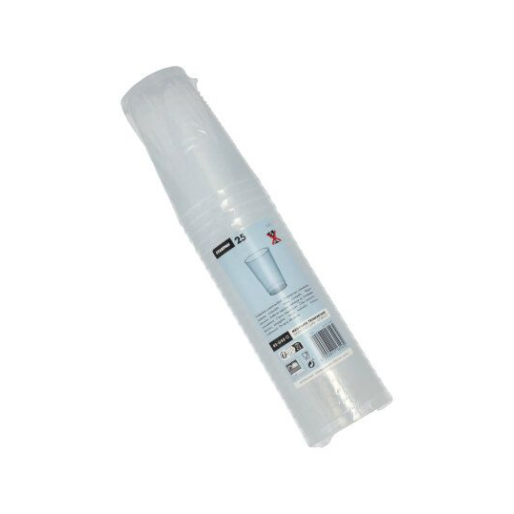 Starpak Mehrweg Plastikbecher (PP) 0,3 l Ø 7,8 cm · 11,8 cm transluzent unzerbrechlich | Packung (25 Stück)-zoom-2