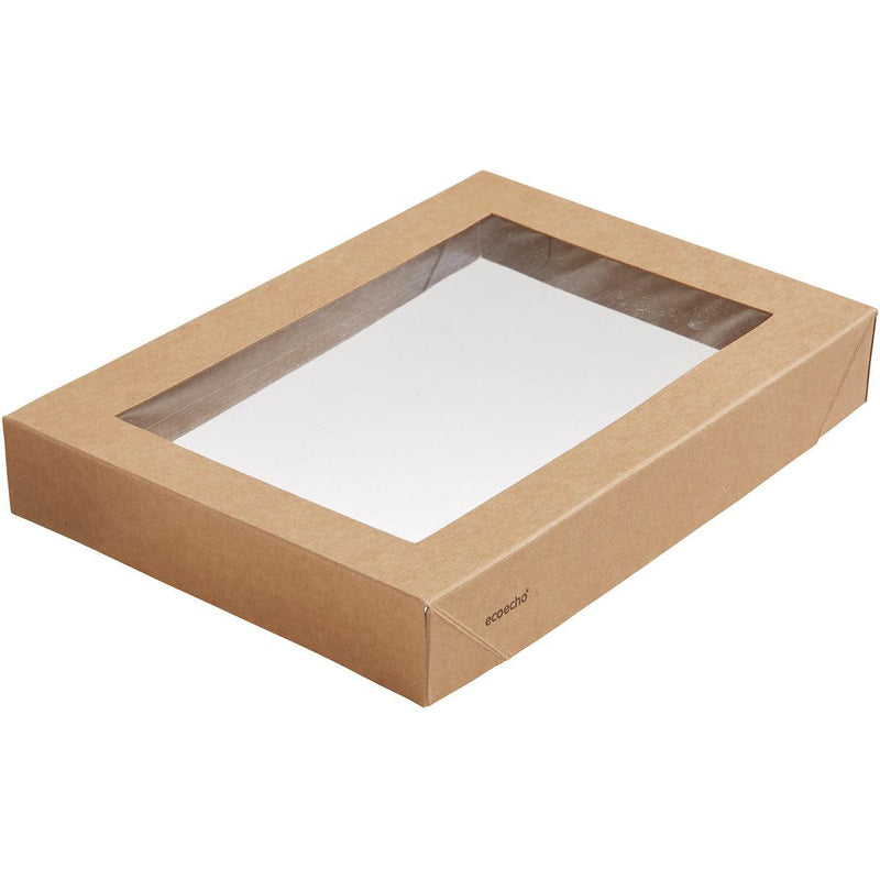 Viking Brick Deckel mit PLA Fenster  Braun Karton/PLA 200x140x30 | Packung (300 Stück)-zoom-