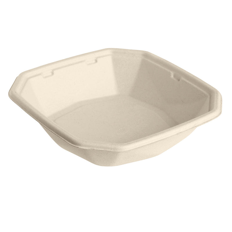 Octabagasse Schale 650 ml  Braun Bagasse 183x183x42 | Packung (50 Stück)-zoom-