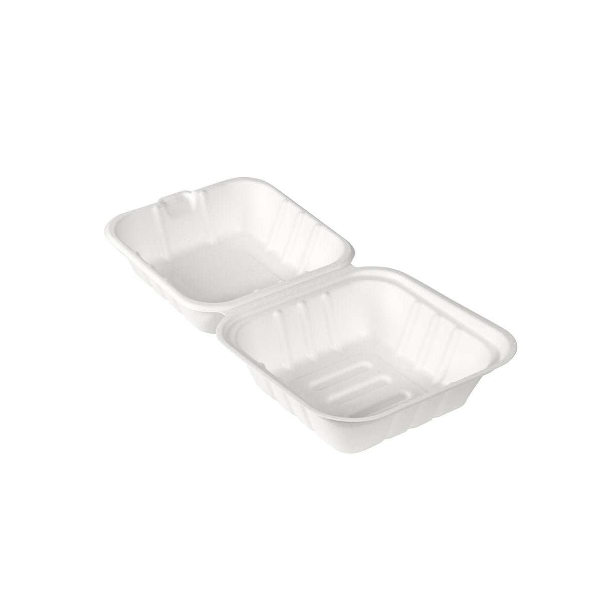 Auslaufartikel: BioPak Menübox  475 ml, Bagasse 1 Weiß Bagasse 162x152x80 | Packung (50 Stück)-zoom-1
