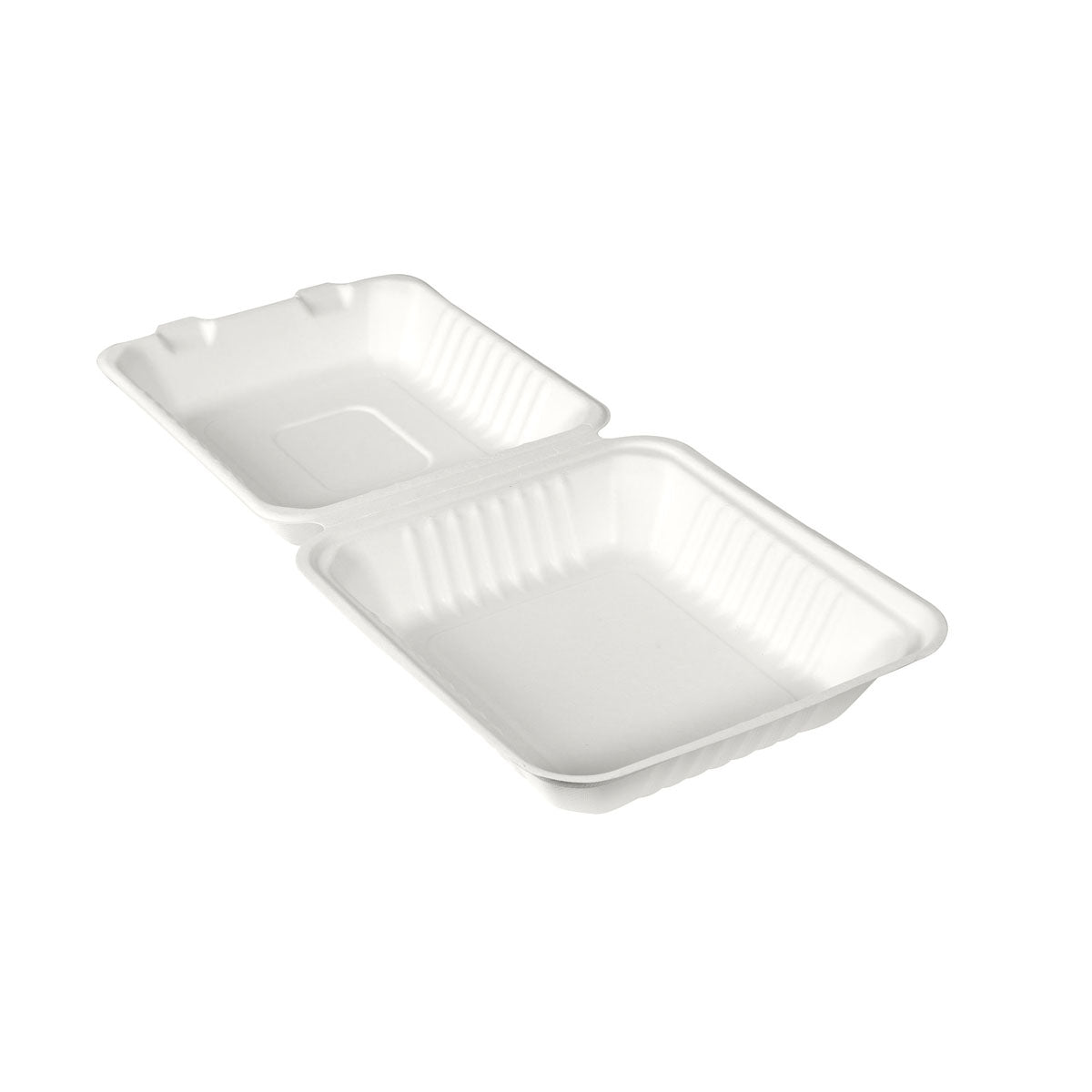 BioPak Menübox 1000 ml, Bagasse 1 Weiß Bagasse 225x201x85 | Packung (50 Stück)-1