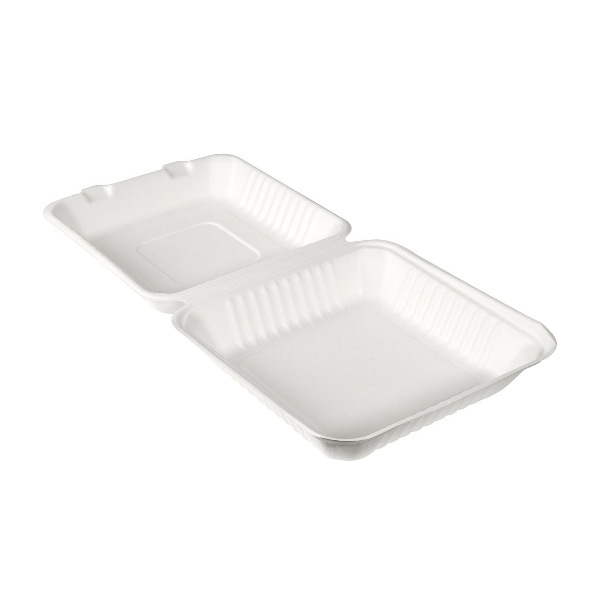 BioPak Menübox 1200 ml, Bagasse 1 Weiß Bagasse 236x231x81 | Packung (50 Stück)-1
