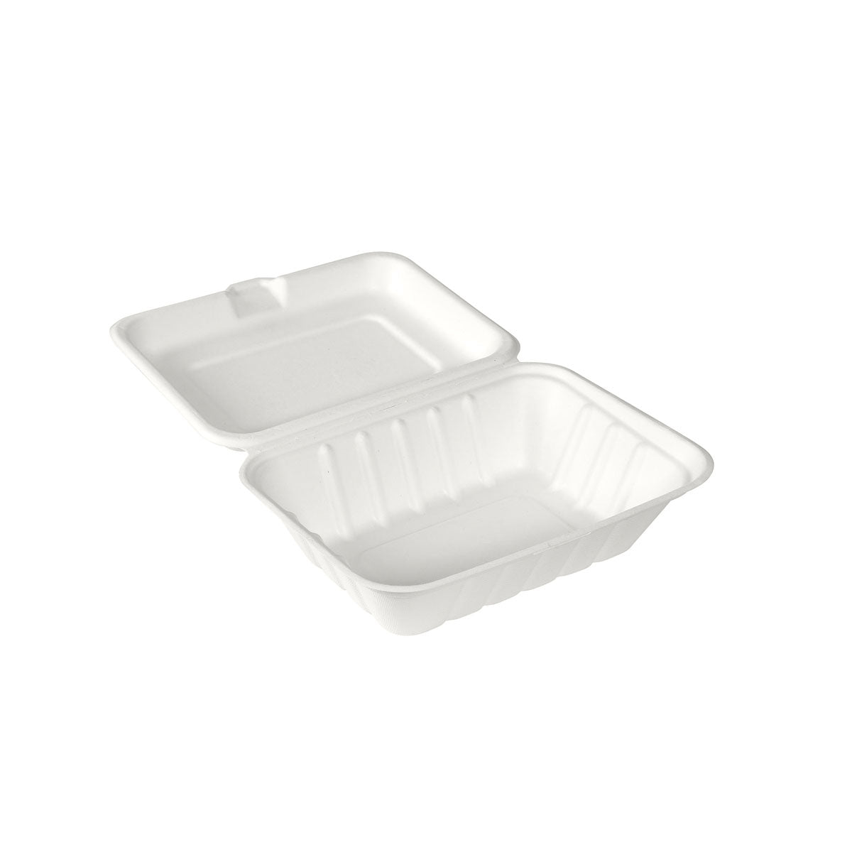 BioPak Menübox 530 ml, Bagasse 1 Weiß Bagasse 185x143x62 | Packung (50 Stück)