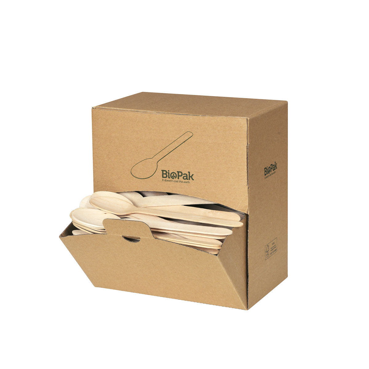 Holz Löffel 160 mm, Spenderbox  Natural gewachst 160 | Packung (300 Stück)-zoom-1