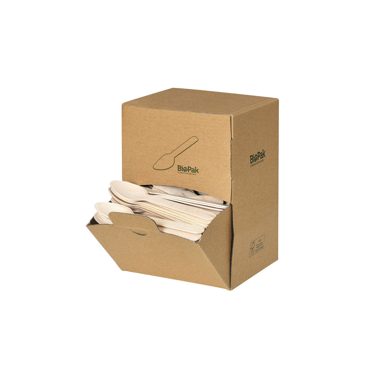 Holz Kaffeelöffel 110 mm, Spenderbox  Natural gewachst 110 | Packung (400 Stück)-1