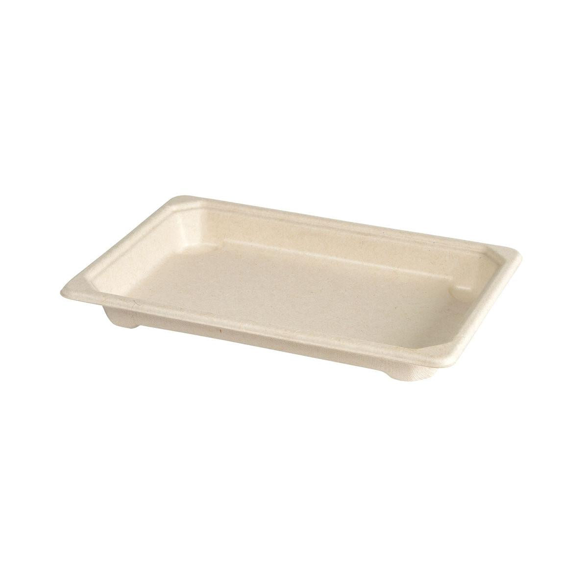 Bagasse Sushi Tray braun, small 335 ml  Braun Bagasse 184x128x22 | Packung (100 Stück)-1