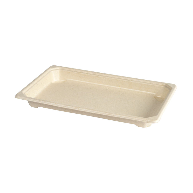 Bagasse Sushi Tray braun, medium 390 ml  Braun Bagasse 215x135x22 | Packung (100 Stück)-zoom-
