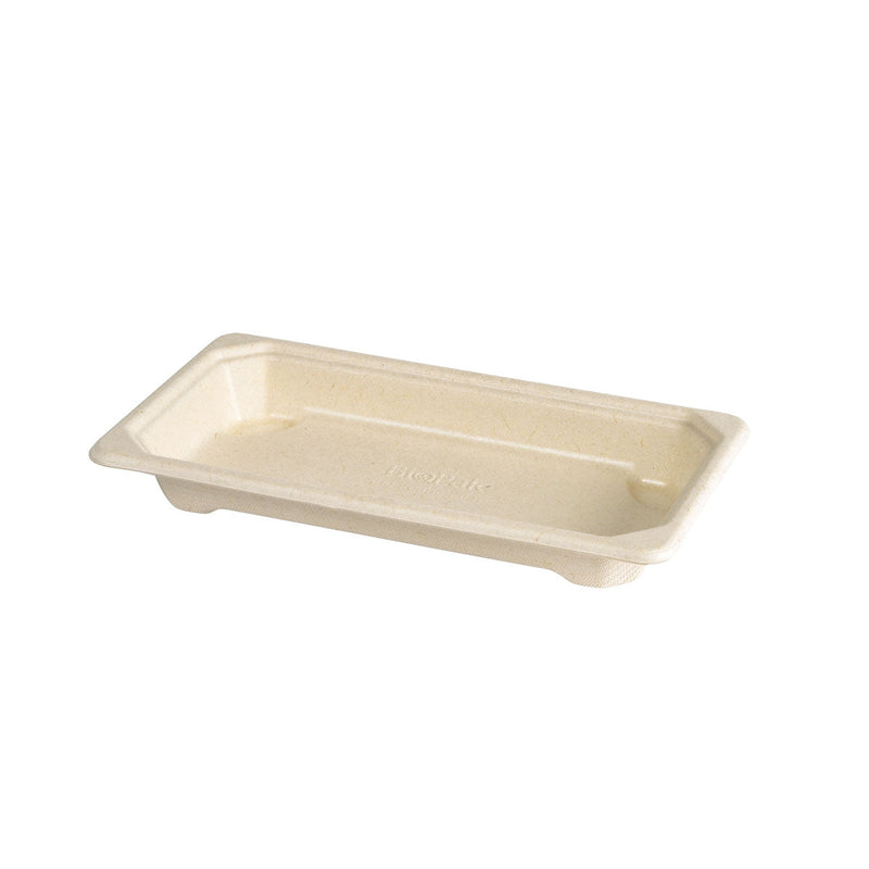 Bagasse Sushi Tray braun, slim short 175 ml  Braun Bagasse 165x92x22 | Packung (100 Stück)-zoom-