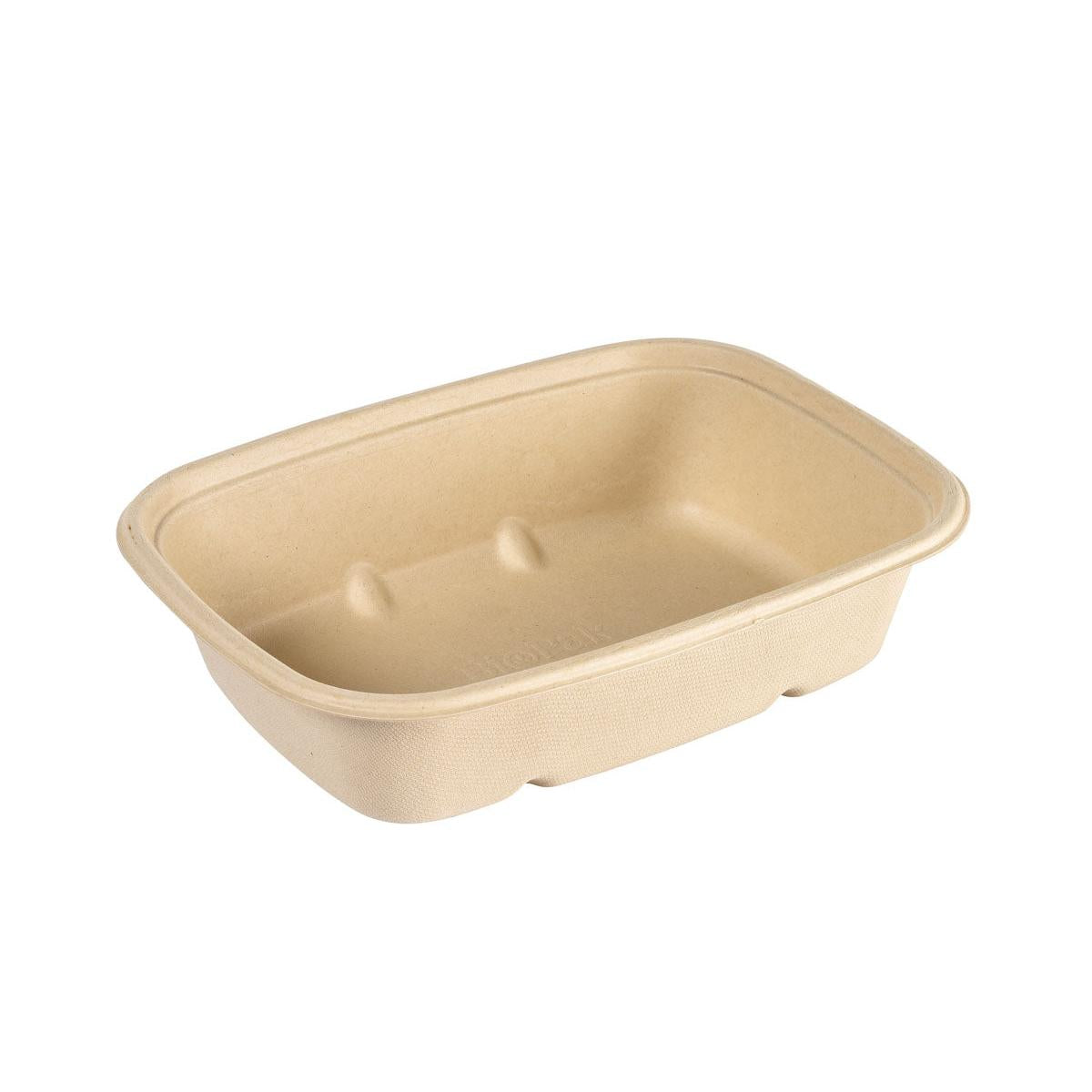 Bagasse Bowl CUBE RECTANGULAR, Braun, unbeschichtet