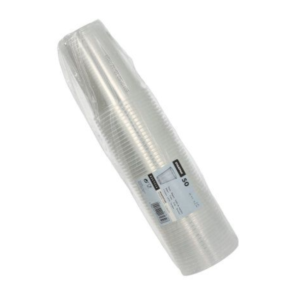 Starpak Plastikbecher (PP) 0,4 l Ø 9,5 cm · 12,2 cm transparent mit Schaumrand | Folie (50 Stück)-2