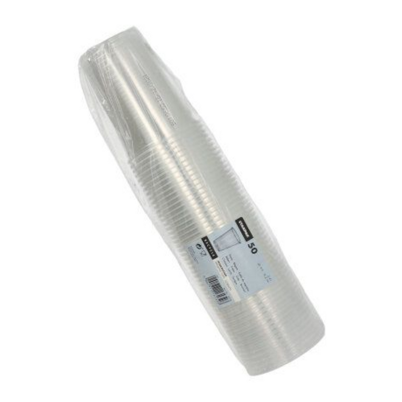 Starpak Plastikbecher (PP) 0,4 l Ø 9,5 cm · 12,2 cm transparent mit Schaumrand | Folie (50 Stück)-zoom-