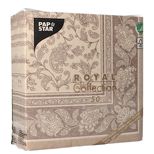 PAPSTAR 50 Servietten "ROYAL Collection" 1/4-Falz 40 x 40 cm mocca-2