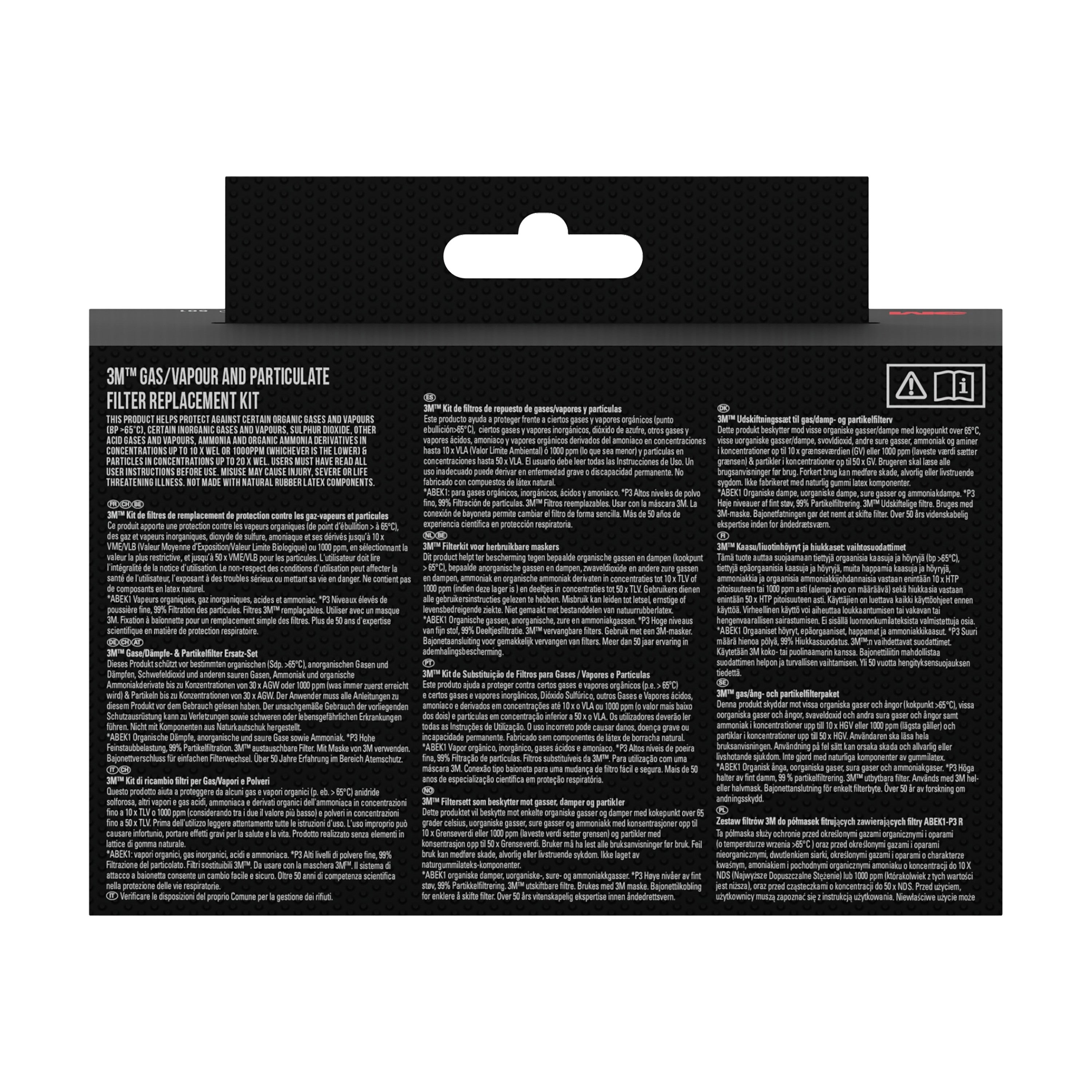 3M™ Atemschutzmaske 6003KIT-1 mit austauschbaren Filtern, A2P3 Organische Dämpfe (1x6200, 2x6055, 2x5935, 2x501) | Packung (1 Stück)-zoom-2