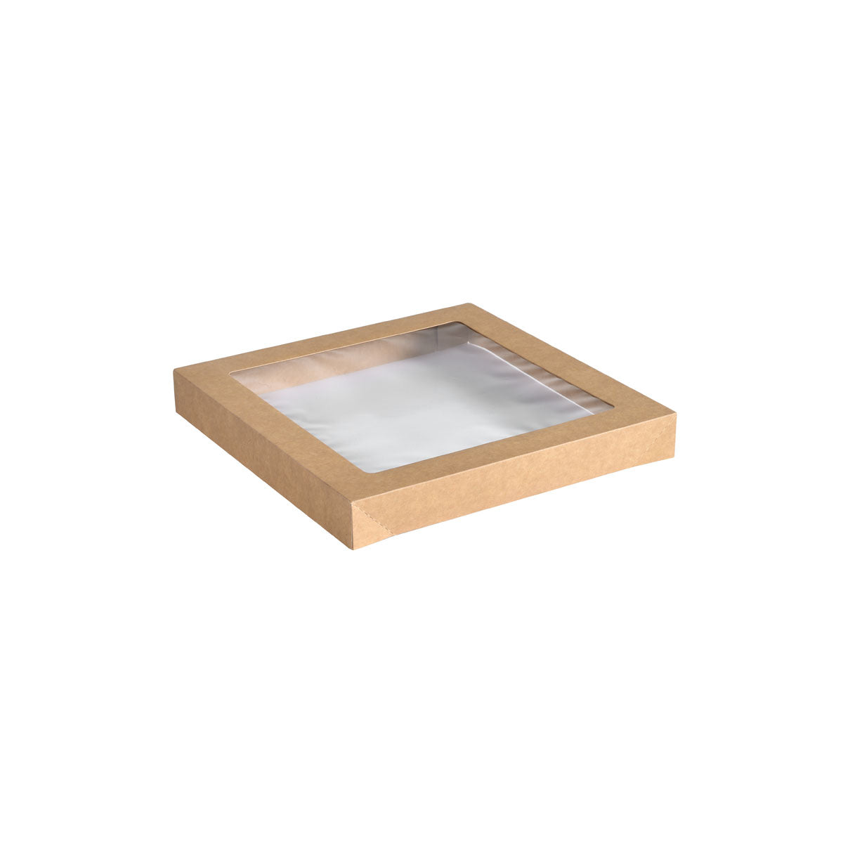 Catering-Deckel Cardboard / PLA braun, Small  Braun Papier 229x228  | Packung (100 Stück)-zoom-1