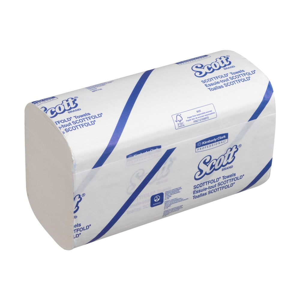 Scott® SCOTTFOLD* Handtücher - gefaltet / Weiß /Mittel - 25 Clips  x 175 Sheets | Karton (25 Päckchen)-4