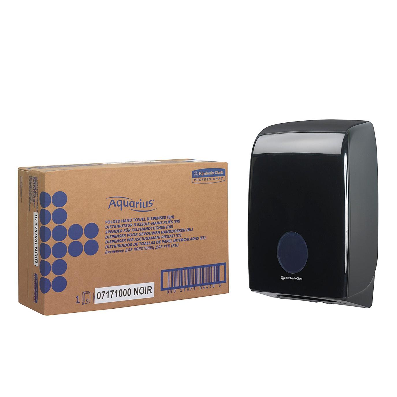 Aquarius™ Spender für gefaltete Handtücher - Interfold / Schwarz - 1 Dispenser | Karton (1 Spender)-zoom-1