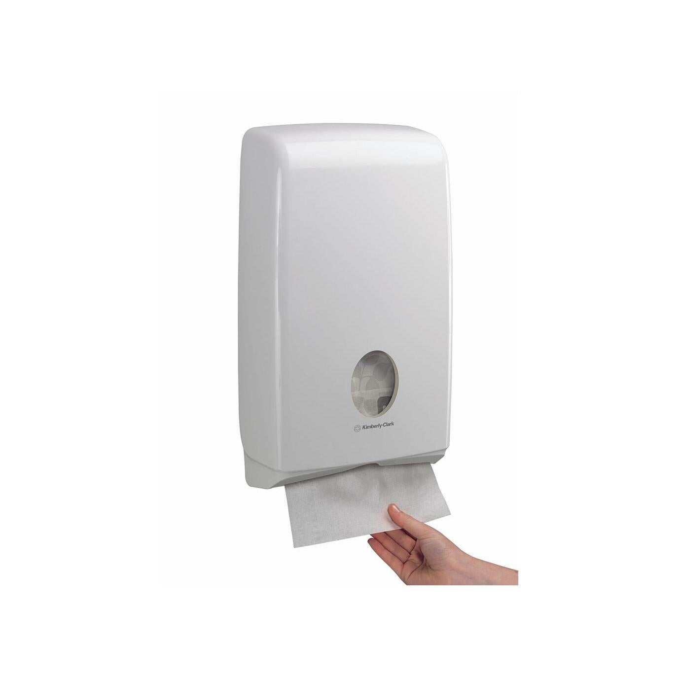Aquarius™ Slimfold™ Spender für gefaltete Handtücher - Weiß - 1 Dispenser | Karton (1 Spender)-zoom-2