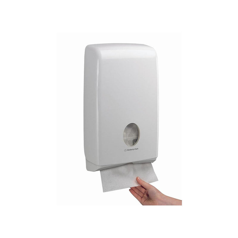 Aquarius™ Slimfold™ Spender für gefaltete Handtücher - Weiß - 1 Dispenser | Karton (1 Spender)-zoom-