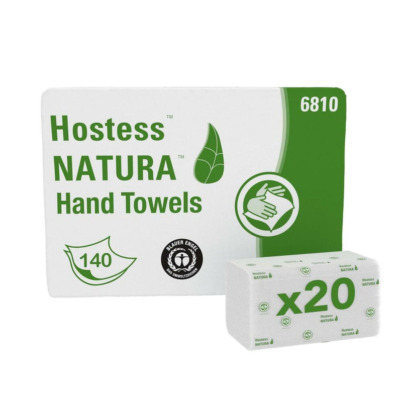 Hostess™ NATURA™ Handtücher - C-Falzung / Weiß /M - 20 Clips  x 140 Sheets | Karton (20 Päckchen)-zoom-