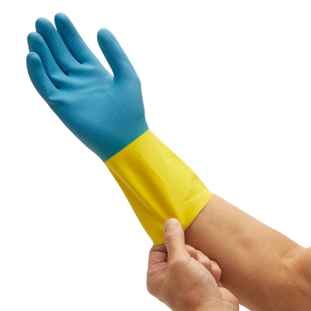 KleenGuard® G80 Neopren-Chemikalienschutzhandschuhe - 30 cm, handspezifische Paare / Gelb & Blau-3
