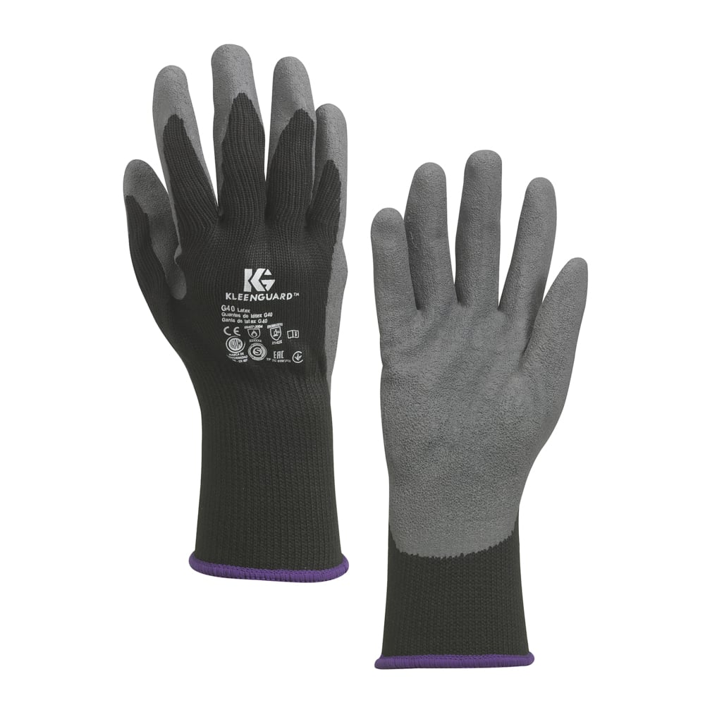 KleenGuard® G40 Latexbeschichtete Handschuhe - handspezifisch / grau & schwarz