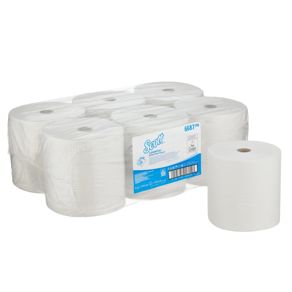Scott® ESSENTIAL™ Handtücher - Rolle / Weiß - 6 Rolls  x 1 Sheet | Karton (6 Rollen)-zoom-1